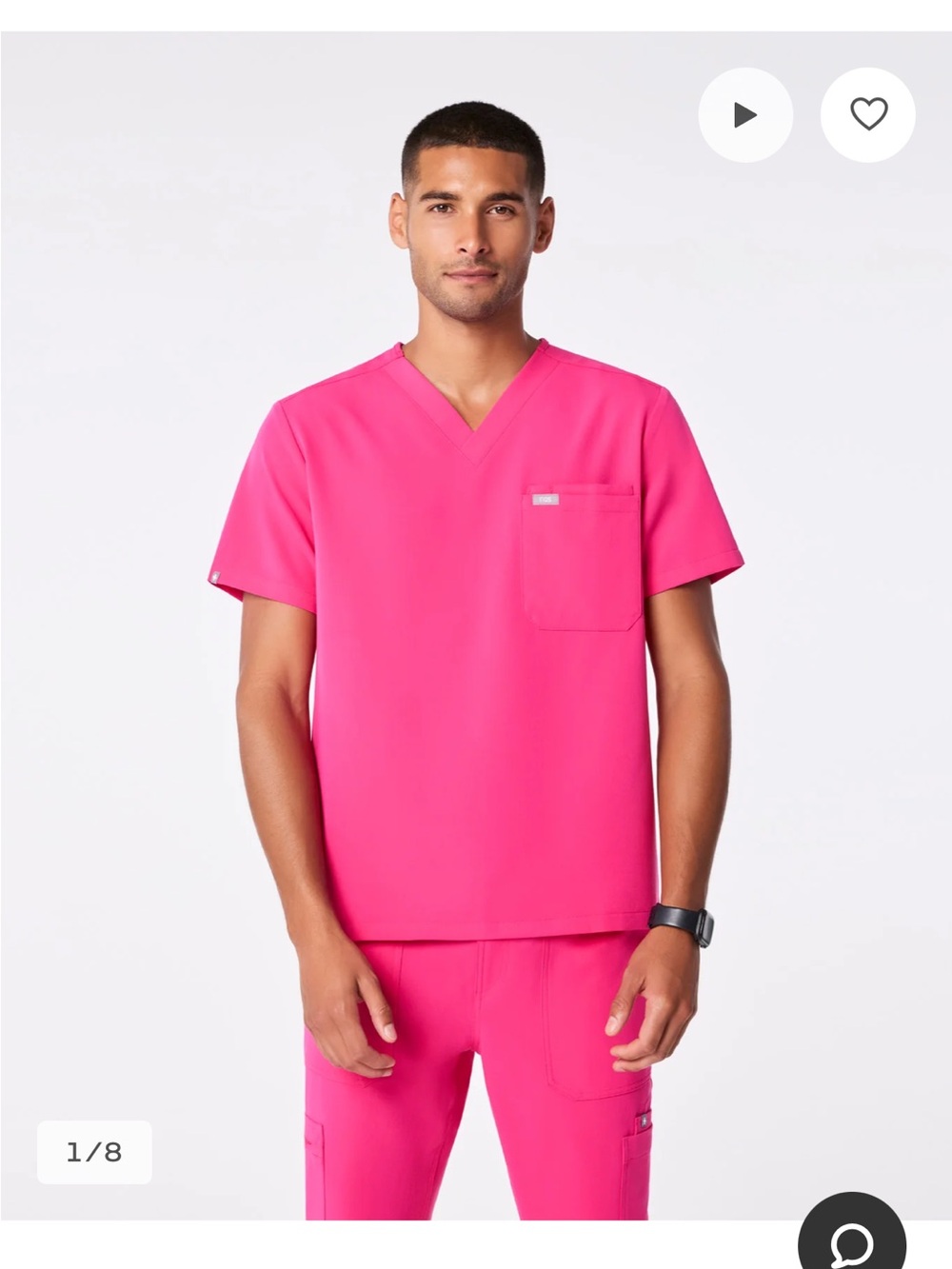 Figs Scrubs Set in Shocking Pink - Men’s size small - Picture 2 of 5